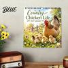 Wall Hanging Date Planner with Calendar 12-Month Country Chicken Tracker 2027 Farm Life Spiral Yearly
