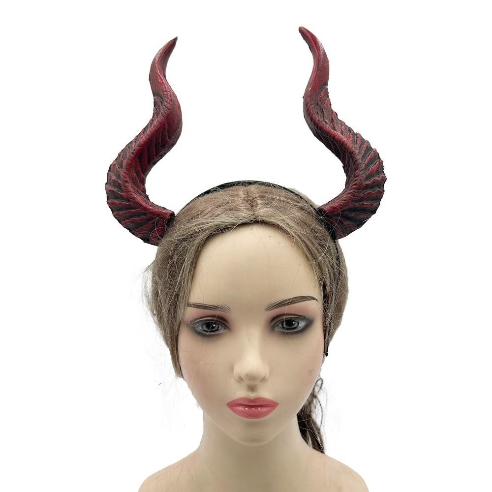 Dark Series Halloween Horns Headband Ox Horn Halloween Hair Hoop Personality Cosplay Hairband Men