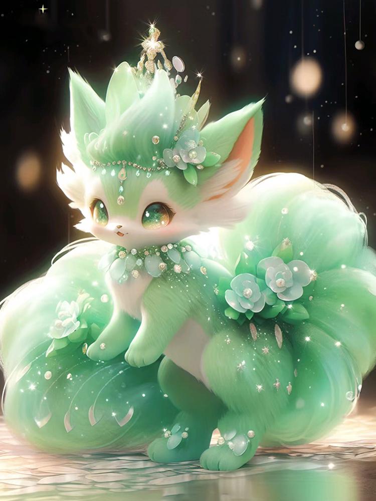 5D Diamond Painting Nine Tailed Little Fox Full Square/Round Diamond Embroidery Set Animal Landscape Mosaic Home Diamond Artist