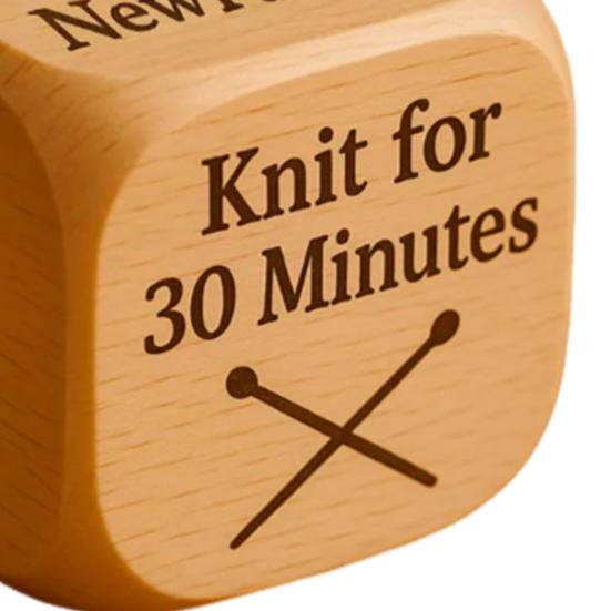 Decision Dice Handmade Wooden Embroidery/Knitting/Drinking Decision Dice with 6 Engraved Tasks Stocking Stuffers for Men Women