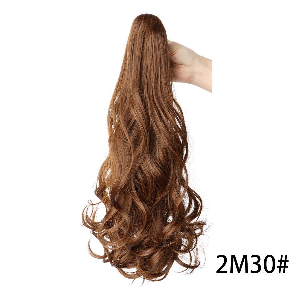 Corn Perm Long Wavy Curly Ponytail Ombre Pony Tail Hairpiece Claw Clip Ponytail Wig Daily