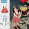 Youqi Baby 2026 Summer Red Cherry Princess Dress for Photoshoots
