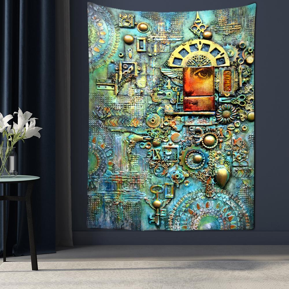 

Психоделическое колдовство Общежитие Искусство Домашний Декор Фигура Скульптура Живопись Гобелен Настенный декор 100x75cm