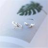 New Arrival Fashion Jewelry Ear Hook 925 Sterling Silver Sweet Leaves Sprout Leaf Simple Women Popular Earrings