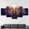Golden Buddha Statue 5 Piece Canvas Wall Art Five Panel Print Modern Art Poster Home Decor Picture Gift For Him For Her
