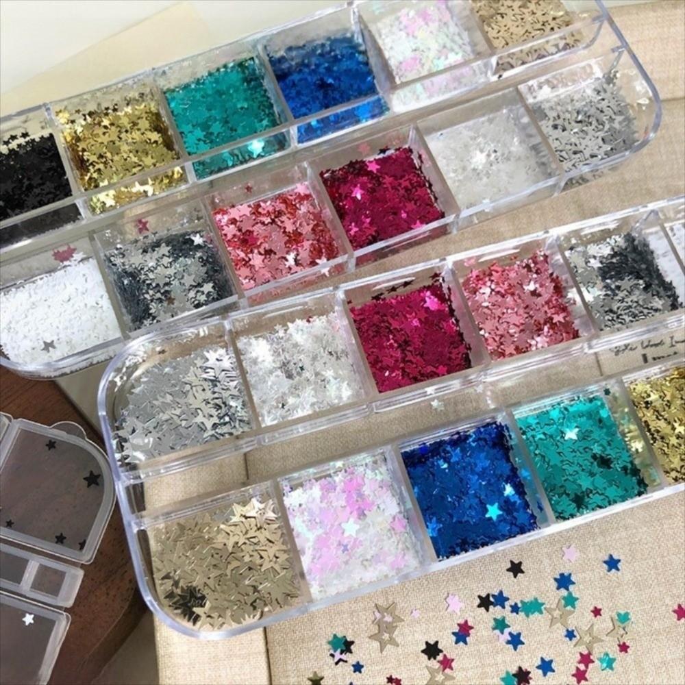 12Grids/Box Sparkling Flakes Nail Art Sequins Accessories Nail Decoration Nail Art Supplies