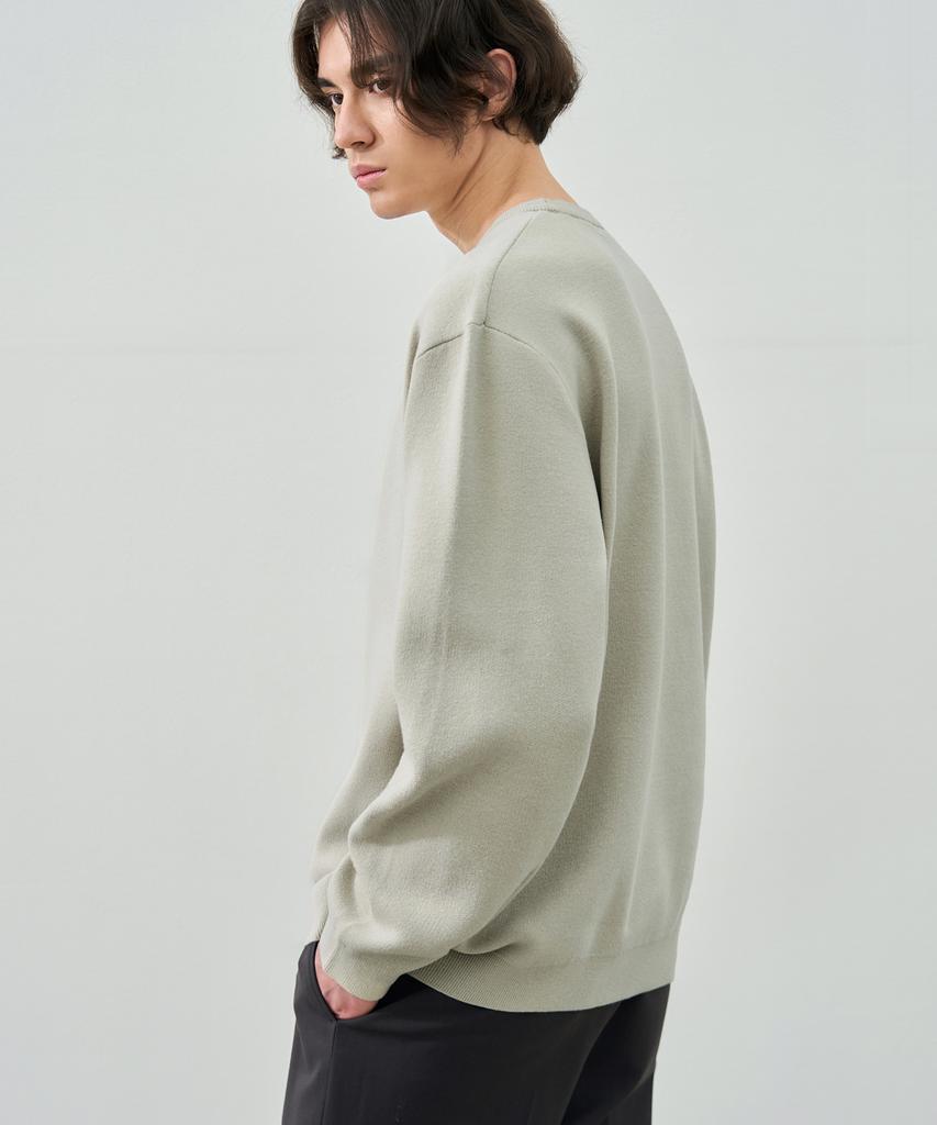 DRAW FIT Soft Essential Round Knit [Toasty Grey]