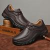 New Trend Mens Genuine Leather Casual Shoes Outdoor Sneakers Comfy Oxford Shoes High Quality Treking Footwear Non-slip Trainers