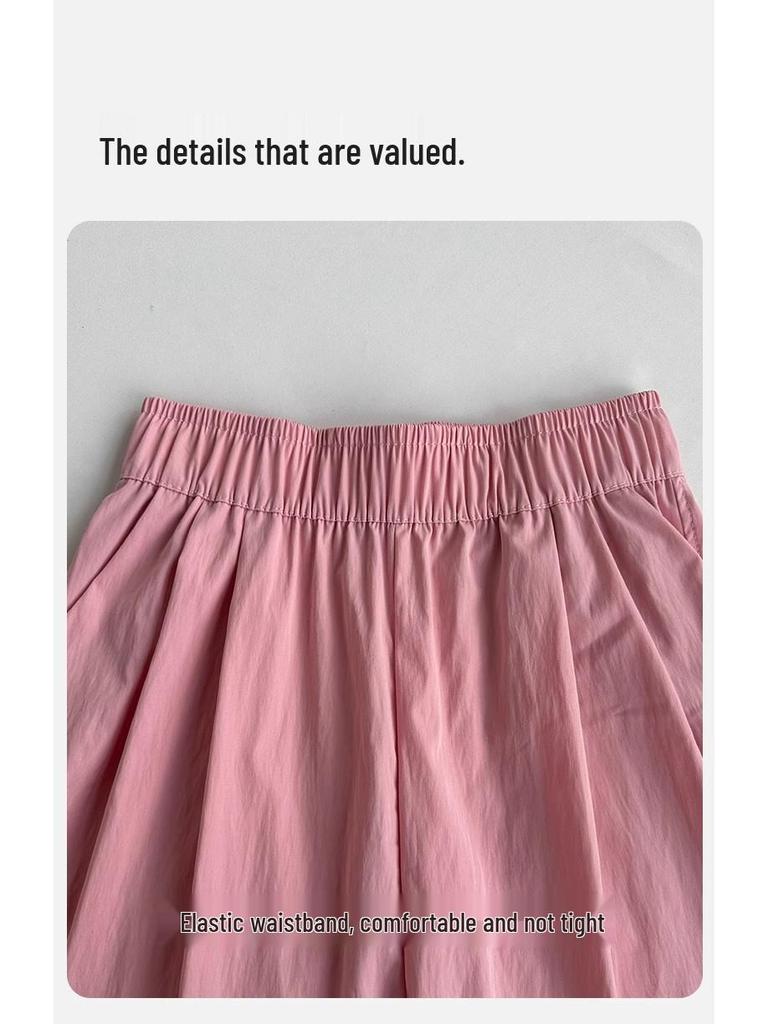 Yamamoto Women's High-Waist Wide-Leg Ice Silk Pants - Summer/Spring/Autumn Floor-Length Casual