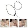 Fashion Elegant Metal Bowknot Tassels Necklace Pearl Beaded Clavicle Chain Choker Necklace Statement Jewelry Neck Chain
