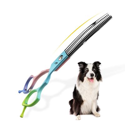 6.5-Inch Meideng Handle, Colored Fishbone Curved Tooth Scissors, Curved Scissors, Pet Trimming Scissors, Thin Scissors, Curved Teeth