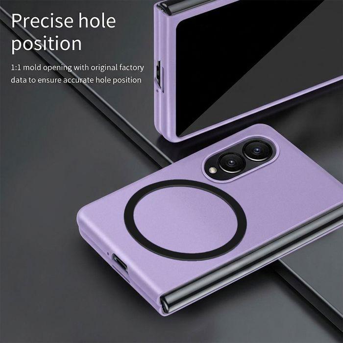 Hülle mit 2 gehärteten Gläsern für Samsung Galaxy Z Fold 8, Hart mit Magnetischem Kreis - Violett