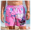 3D-gedruckte Cartoon-Haifischmuster Strand Herren Bunte Tier Muster Schwimm Sommer Hawaiianische Surfshorts