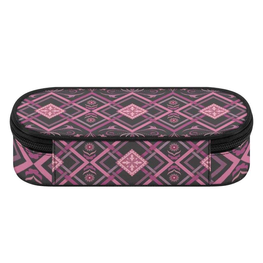 Pencil Case Smooth Zipper Multi Compartment 300D Polyester with Main Pocket Mesh Layer and Removable Pen Divider for Students