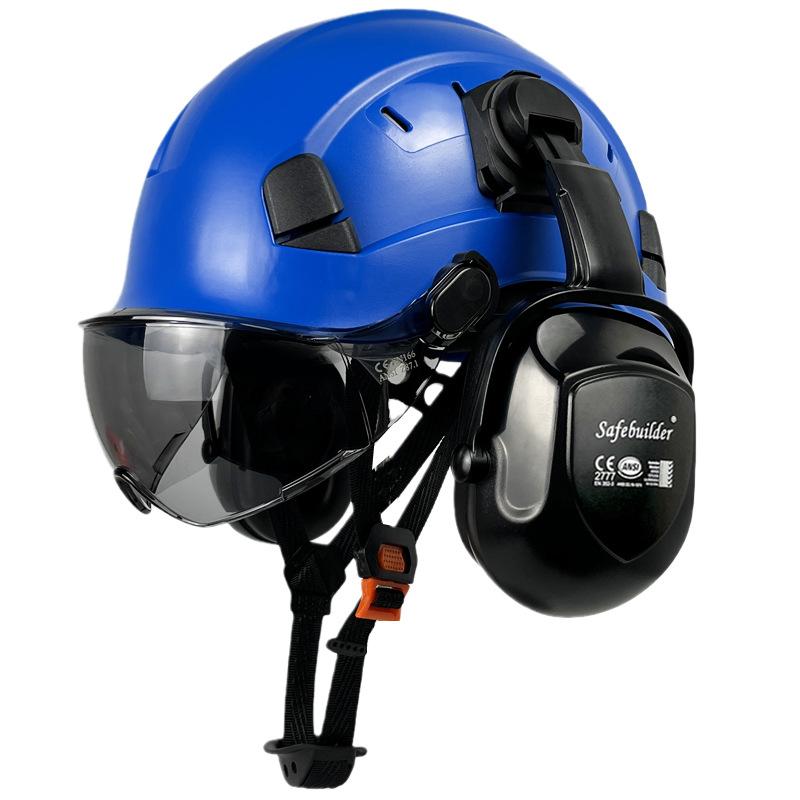 Augenschutz und bruchsichere Baustellenhelme Geräuschreduzierende Kapselgehörschützer Bau Schutz-Kopfbedeckung