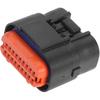 1Pc 1mm Series Universal Automotive ECU Connector - Car RV Truck Female Electrical Wire Connector Plug Waterproof - Plastic Black Orange 18 Pin