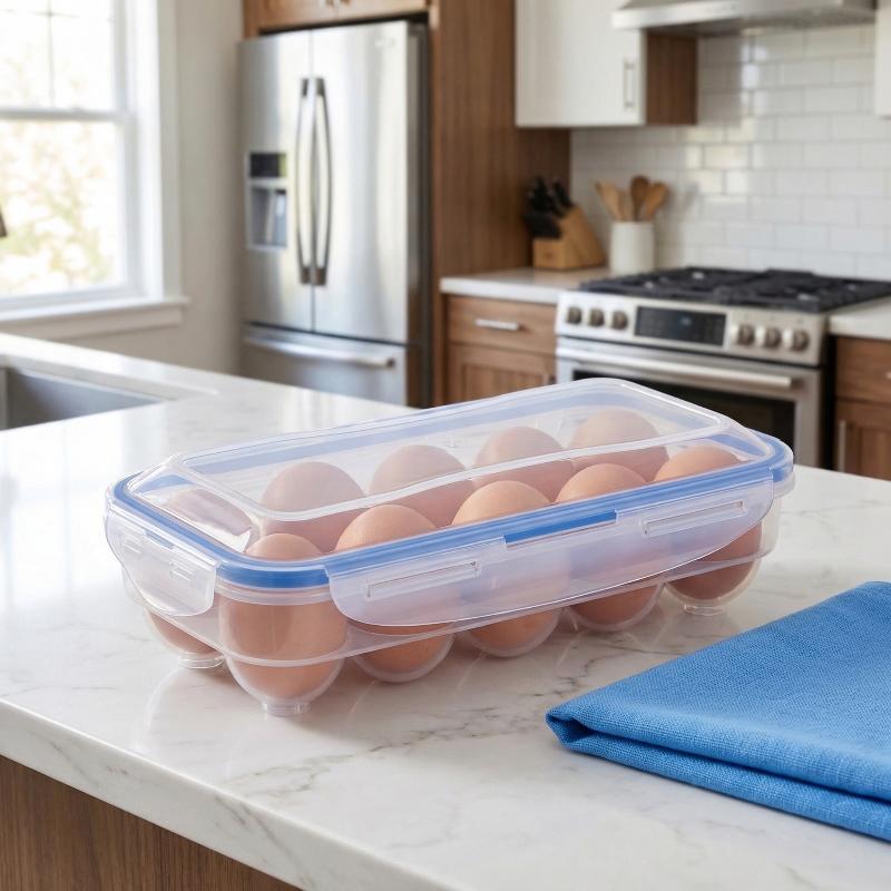 10 Grids Egg Storage Box Transparent Egg Tray Containers Kitchen Refrigerator Organizer Eggs Dispenser Fresh Preservation