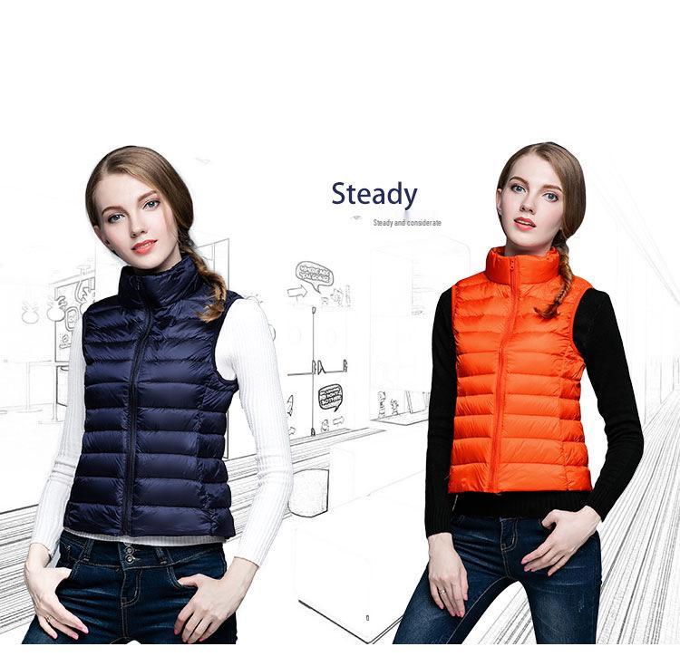 Nová lehká péřová vesta Slim Fit pro ženy - K dispozici plus size