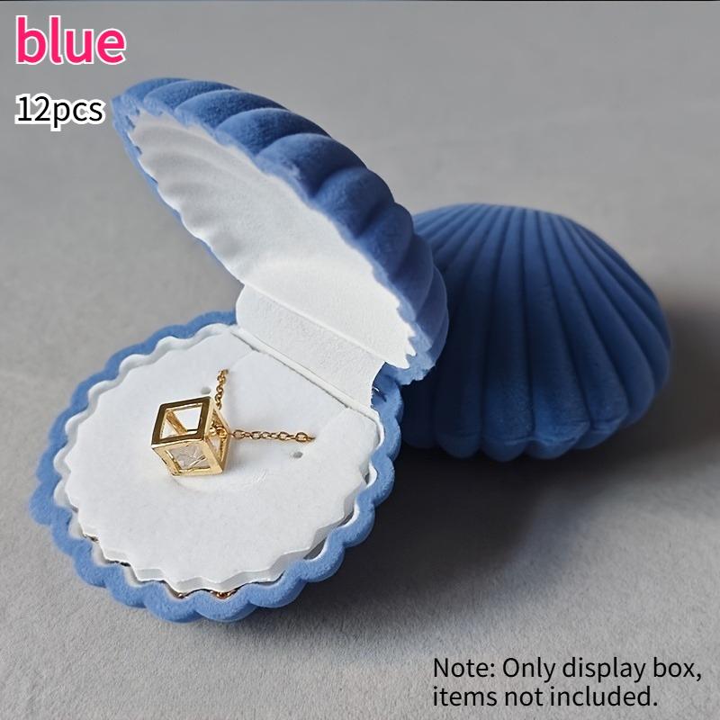 12pcs Shell Velvet Jewelry Gift Boxes Packaging Box Multi-Colors Necklace and Earring Jewelrys Pendant Organizer Display Cases