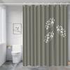 Modern Gray Shower Curtain Floral Pattern Dandelion Design Elegant Bathroom Decor Waterproof Printed Bath Curtain Home Style