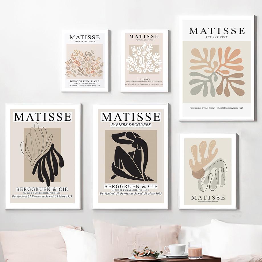 Henri Matisse Black Nude Coral Seaweed Boho Nordic Poster und Drucke Wand Kunst Leinwand Malerei Bilder für Wohnzimmer Dekor