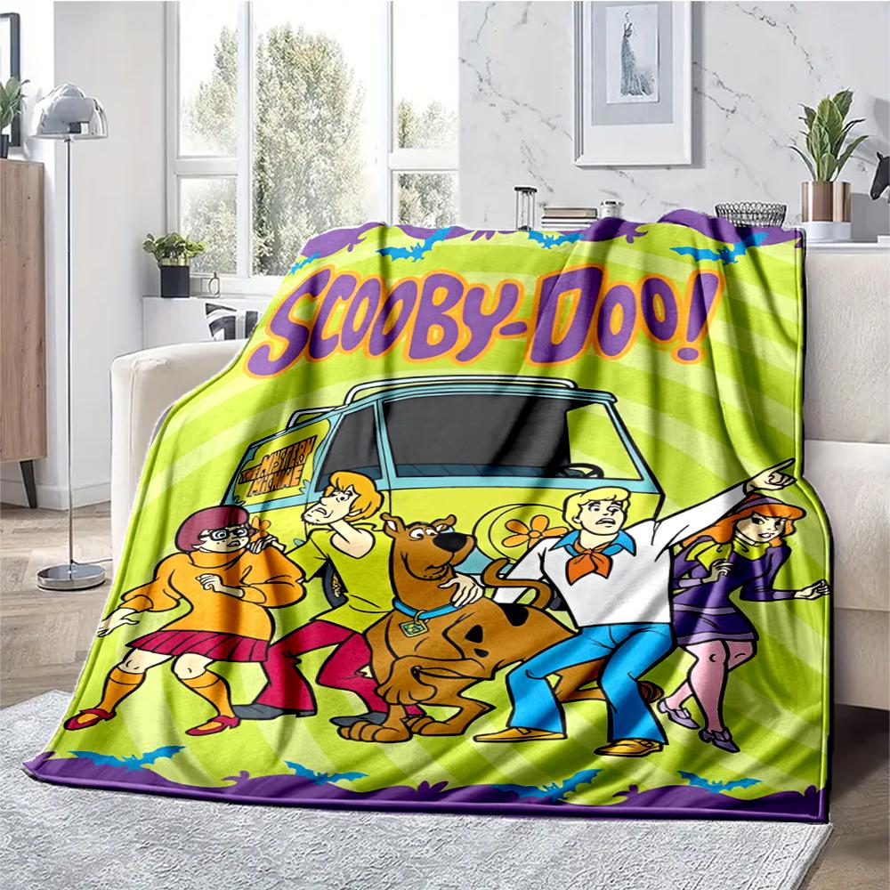 Scooby-Doo Theme Printed Blanket - Perfect for Couch, Bed, Travel & Outdoor Use | Machine Washable, Cozy & Durable.