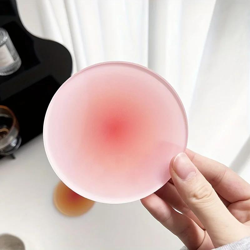 1pc Acrylic Coaster Circular Sunset Gradient Nordic Shooting Props Decorative Decorations Heat Insulation Mat
