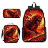 Skull Student Backpack Set Fashion Double Shoulder Bag Crossbody Bag Pencil Case Trendy Accessories Multifunctional School Bag