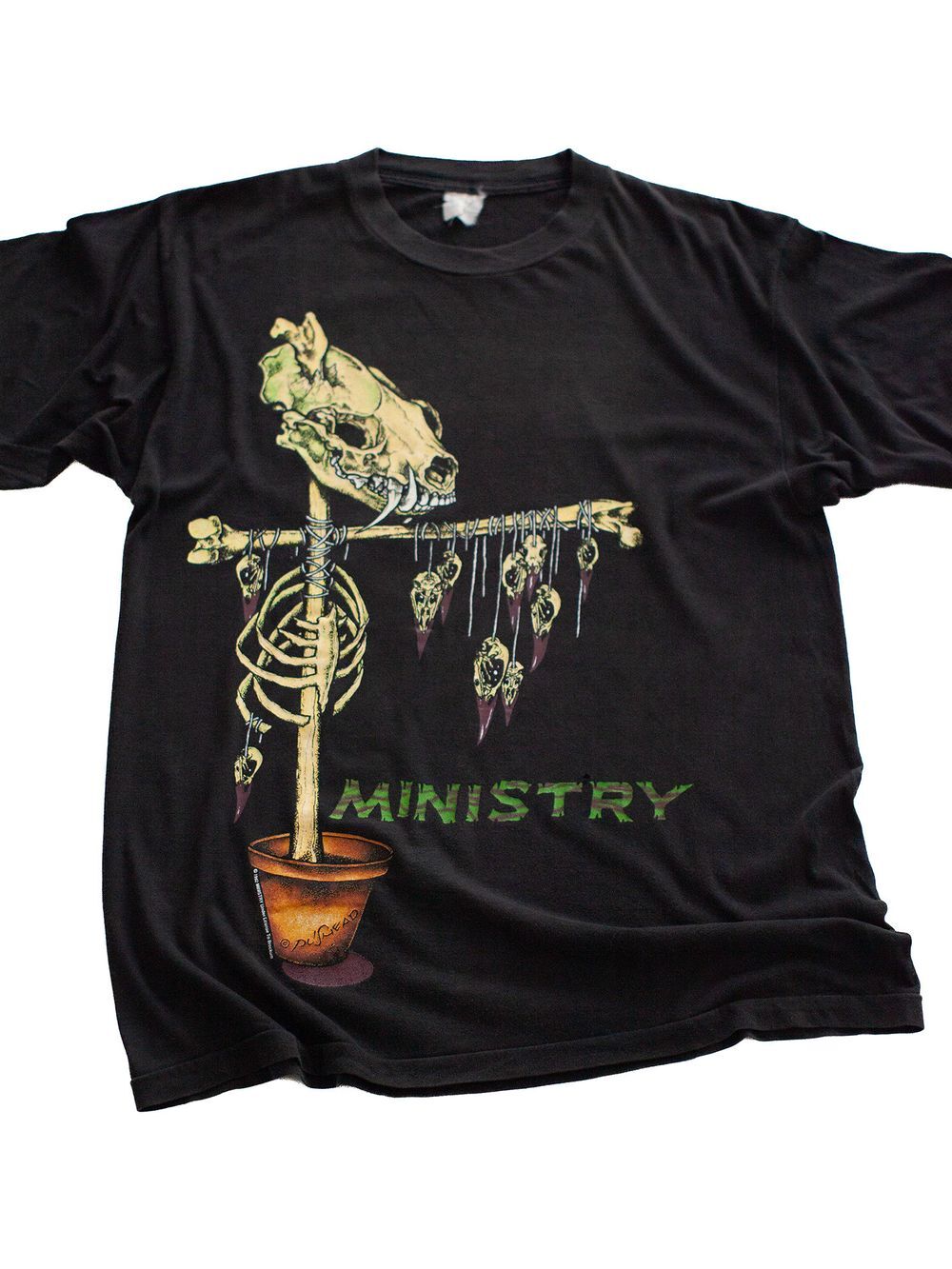 1992 Ministry Scarecrow Pushead Metal Band Unisex T-Shirt XXXL