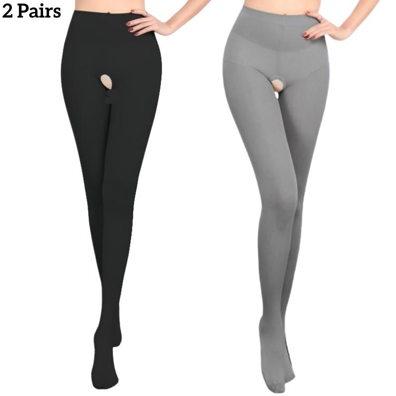 1/2 Pcs Women 120D Velvet Crotchless Sexy Tight Spring Autumn Open Crotch Pantyhose Female Stretchy Slim Skinny Erotic Lingerie