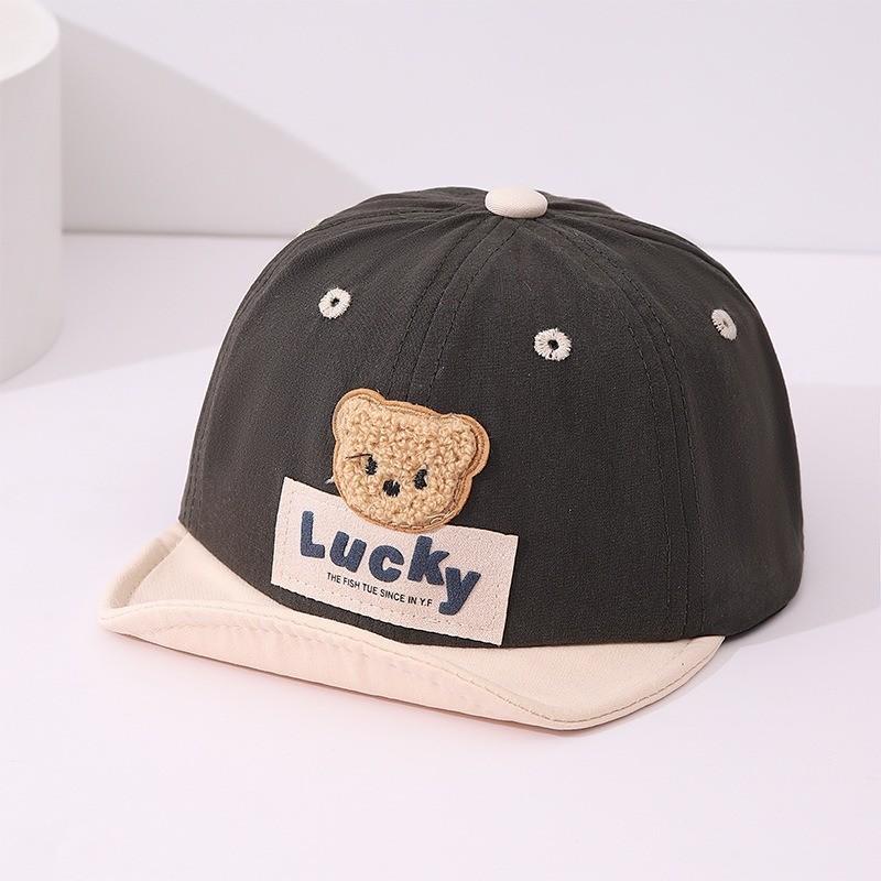 Cute Bear Kids Baseball Cap With Sunshade For Spring Autumn Playtime