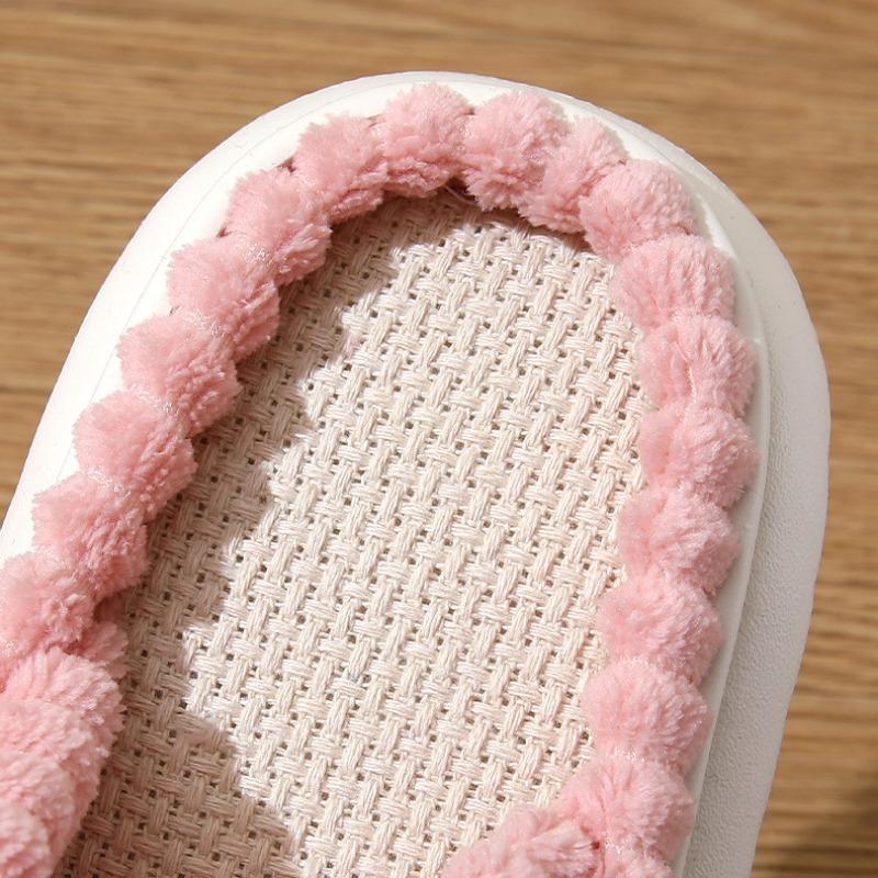 Hausschuhe für Paare für Männer und Frauen, Cord, gekreuzte Riemen, Hausschuhe aus Baumwolle, warme Hausschuhe mit dicker Unterseite