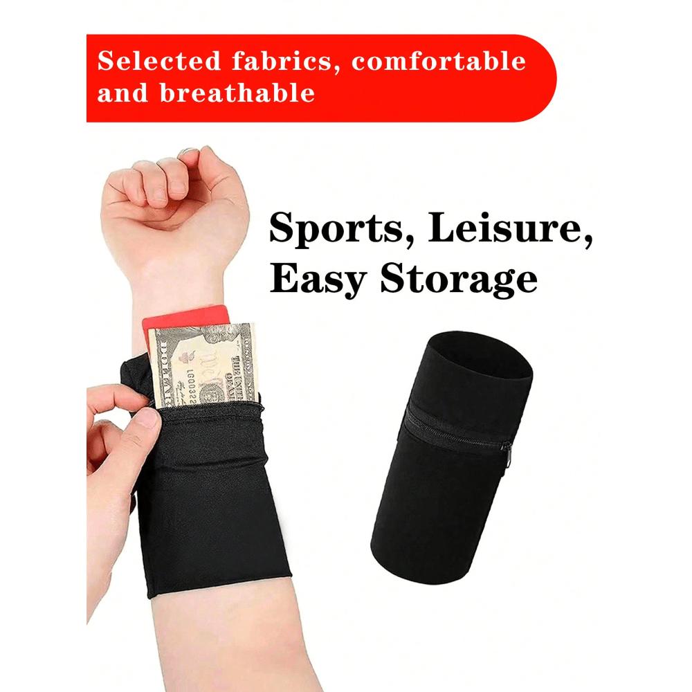 1pc Outdoor Sports Wrist Bag For Men And Women Cycling Fitness Arm Bag Elastic Comfortable Running Wristband Storage Bag For Travel Storage Bag