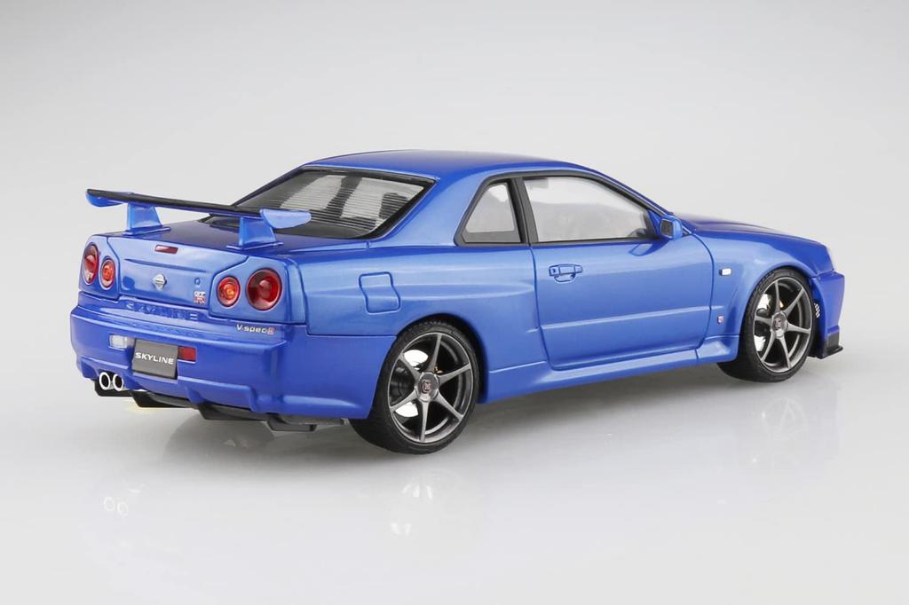 Aoshima Bunka Kyozai Model Series Nissan BNR34 Skyline II 2000 Bayside Blue Plastic Model Kit Co., Ltd. (AOSHIMA) 1/24 Pre-painted GT-R V-spec 03-A