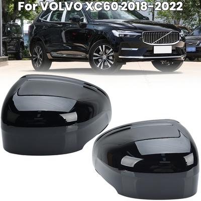 Rearview Mirror Cover Shell Cap For VOLVO XC60 2018     Glossy Black Side Mirror Cover Shell Cap Car Accessories