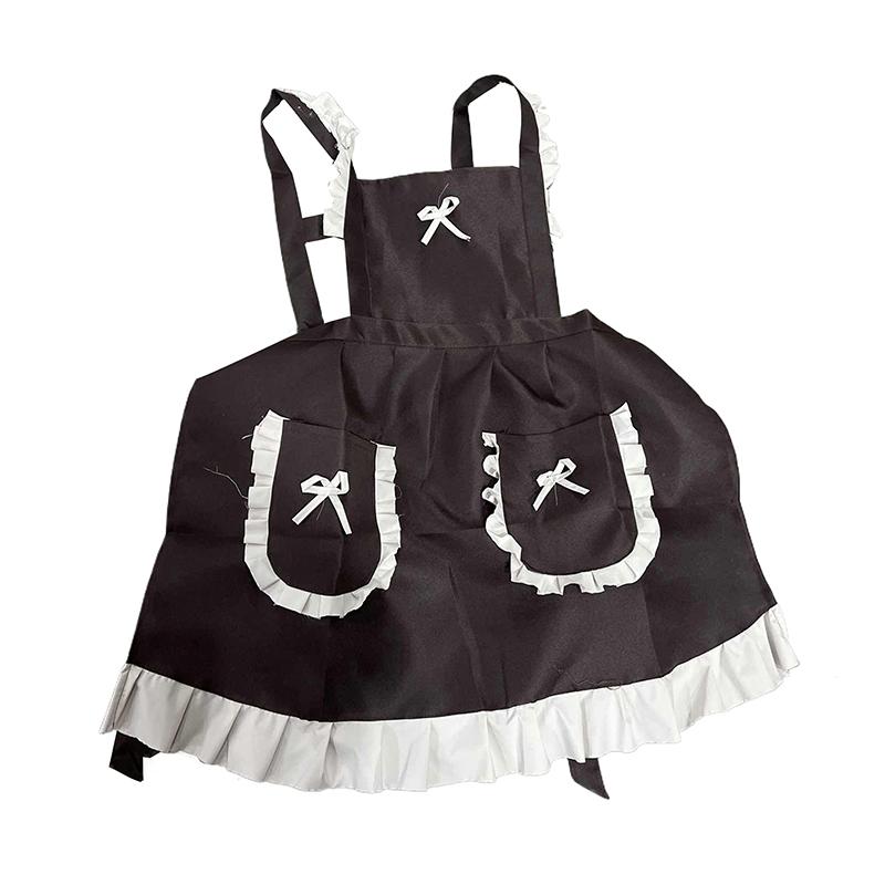 Niedliches Dienstmädchen-Outfit, Öl- und schmutzabweisende Schürze mit Taillenband, Arbeitskleidung für Küche und Restaurant