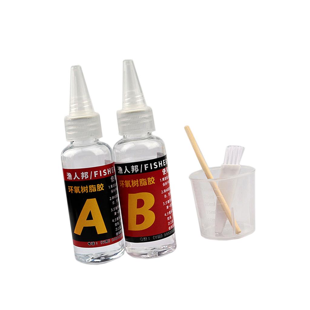 2 Stück Klarer Angelruten-Reparaturkleber Angelruten-Klebstoff Epoxidharz AB-Kleber Angelzubehör Reparaturwerkzeuge Langlebig