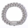 Hip Hop Messing Schmuck 12mm Bling CZ Iced Out Miami Cuban Link Kette Armband für Damen und Herren