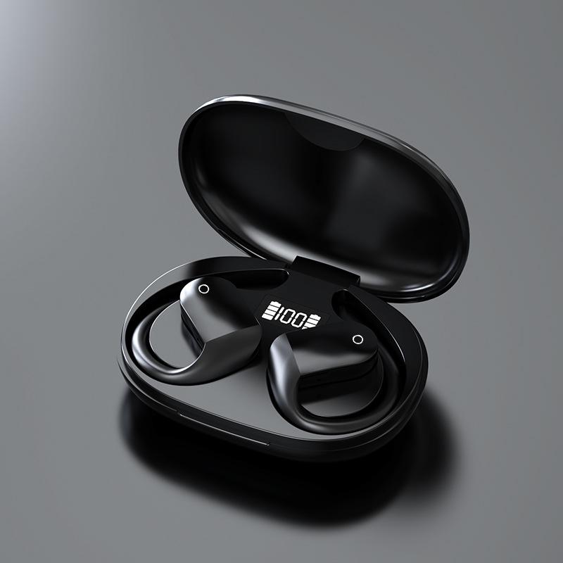 OWS Wireless Bone Conduction Bluetooth Sports Earphones with Charging Case & Digital Display