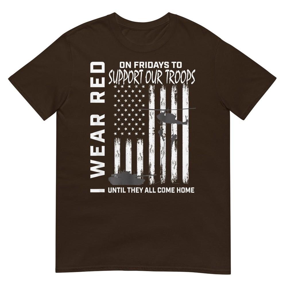 Red Friday Military Veteran Support Our Troops American Flag TShirt