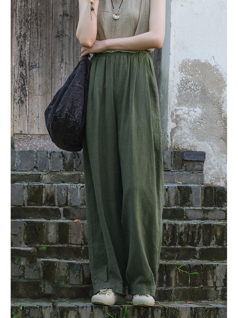 

Spring 2026 Women s Casual Loose Fit Straight-Leg Cotton Linen Pants - New Arrival, Versatile & Slimming One Size