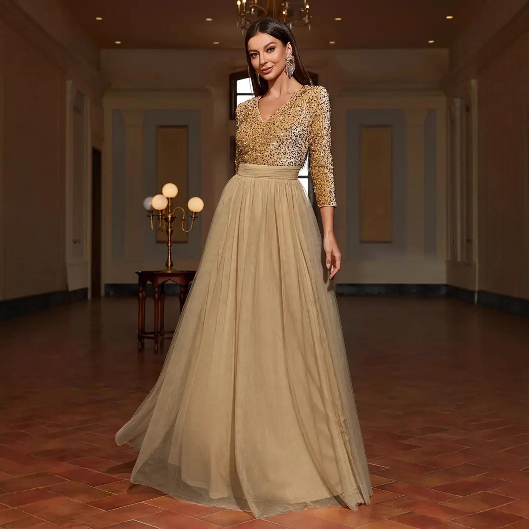 European and American dresses, sequin sexy