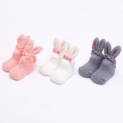 0-24M Fleece Newborn Baby Girls Socks Soft Cute Rabbit Infant Socks For Girls Winter Baby Accessories