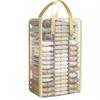 Transparent PVC Clothes Storage Bag Large Capacity Foldable Quilt Organizer with Reinforced Handles Dustproof Wardrobe Organizer