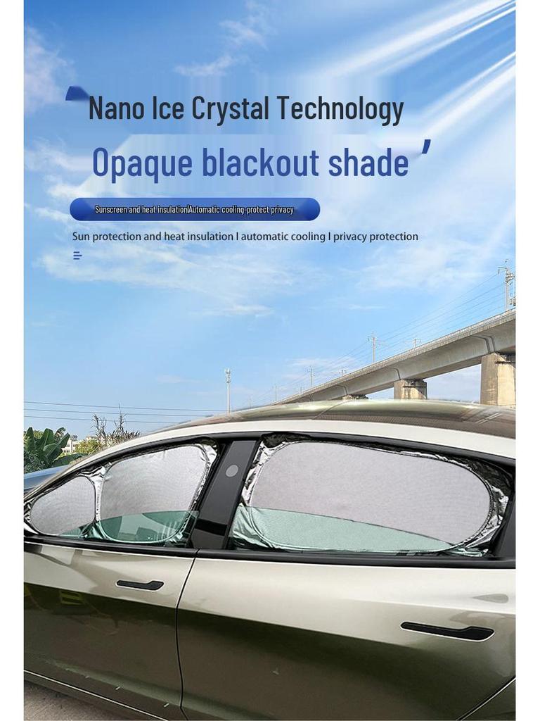 Ideal L6 Car Window Sunshade - Ice Crystal Design for Heat Insulation & Privacy