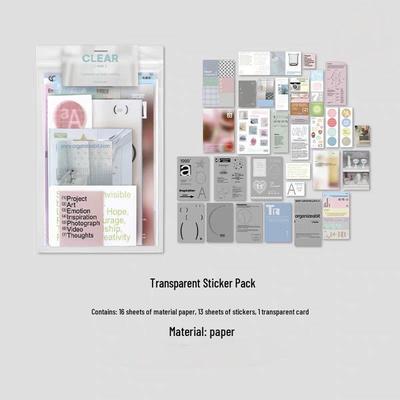 Korean Nordic Style Retro Transparent Sticker Pack for Journals