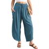 Women's Solid Color Pleated Waist Loose Wide Leg Straight Leg Pants