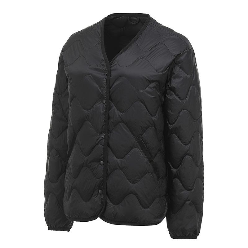 Pinghu, light and thin down jacket women's short V-neck autumn and winter new thin loose large size liner jacket tide