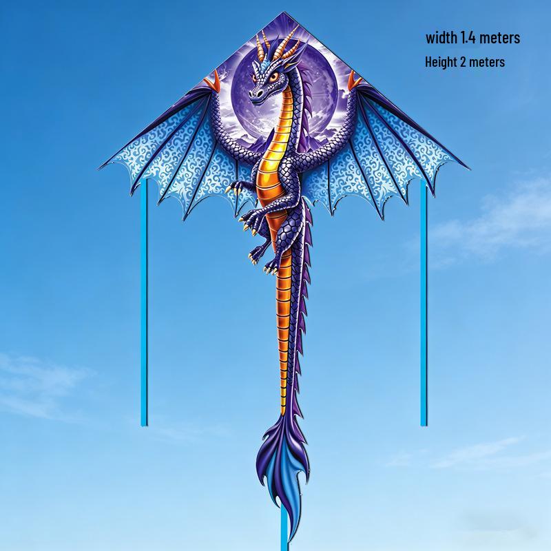 Weifang Pterodactyl Dragon Kite - Long-Tailed, Easy-Fly Cartoon Kite for Light Breeze Outdoor Fun