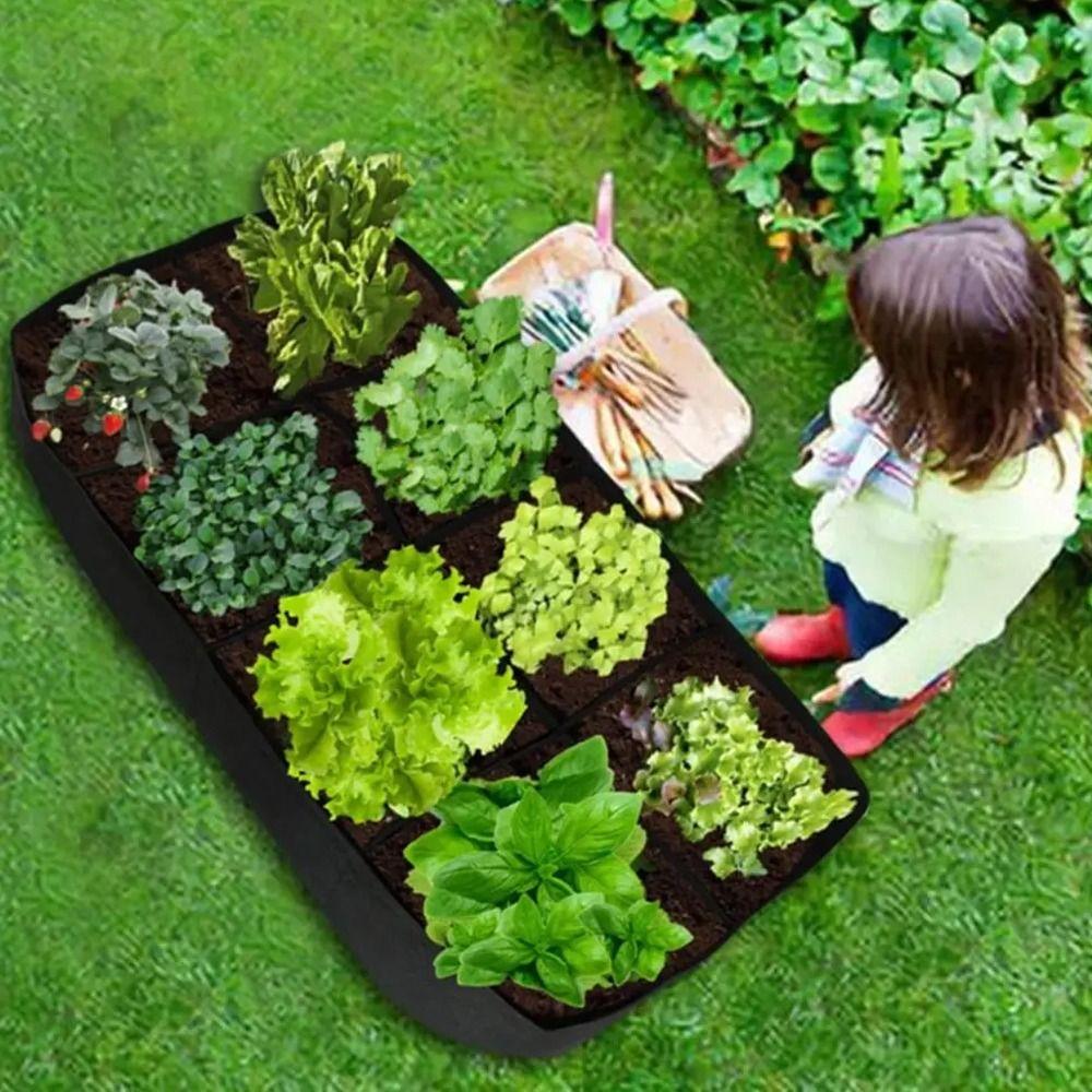 1/4/8 Grids Planting Container Breathable Garden Planting Bed Portable Garden Planters Bag  Flowers